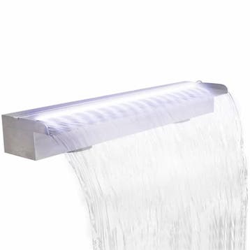 vidaXL Zwembadwaterval met LEDs rechthoekig 90 cm roestvrij, Tuin en Terras, Verzenden, Nieuw