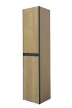 Lotus kolomkast met 2 deuren 35 cm naturel eik/mat zwart, Ophalen of Verzenden