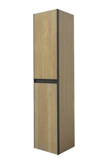 Lotus kolomkast met 2 deuren 35 cm naturel eik/mat zwart, Ophalen of Verzenden, Nieuw