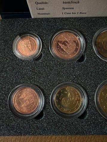 Spanje. Kursmünzensatz Spanien 8 pcs mit CoA (Zonder