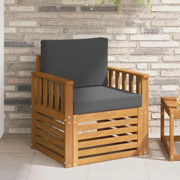 vidaXL Buiten bank set Massief Acacia Hout en Polyester, Verzenden, Nieuw