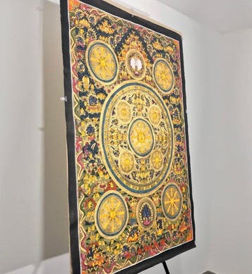Thangka, Awakening of Buddha - Handpainted - 130x89 cm -
