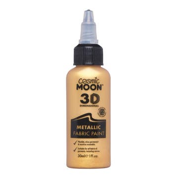Cosmic Moon Metallic Fabric Paint Gold 30ml, Verzenden
