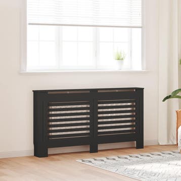 vidaXL Radiatorombouw 152x19x81,5 cm MDF zwart, Verzenden