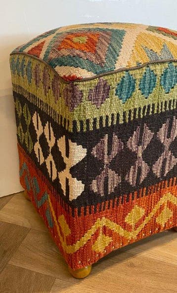 Kelim Poef (Inutilisé/Nouveau) - Tapis - 36 cm - 36 cm, Nieuw