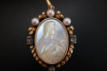 Pendentif - 18 carats Or jaune - Médaille religieuse en or