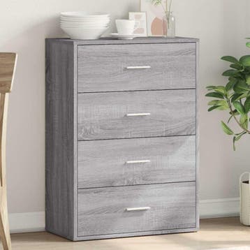 vidaXL Dressoir 60x31x84 cm bewerkt hout grijs sonoma, Verzenden