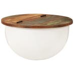 vidaXL Salontafel 50x27 cm massief gerecycled hout wit, Verzenden, Nieuw