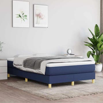 vidaXL Boxspring bed 120x200 cm stof blauw, Verzenden