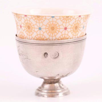Ottoman Silver Sultan II.Abdülhamid Han Tughra Coffee Cup