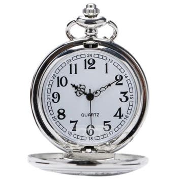 Fako - Zakhorloge - XXL - Geo - Ø 47mm - Zilverkleurig, Verzenden