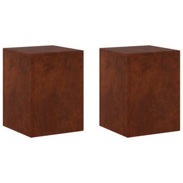 vidaXL Plantenstand 2 pcs Roestkleurig 30 x 30 x 40 cm, Tuin en Terras, Verzenden, Nieuw