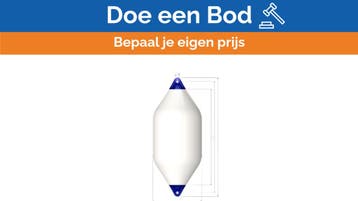 Bieden: Polyform F11 white heavy duty fender 145 x 60 cm, Watersport en Boten, Ophalen of Verzenden, Nieuw