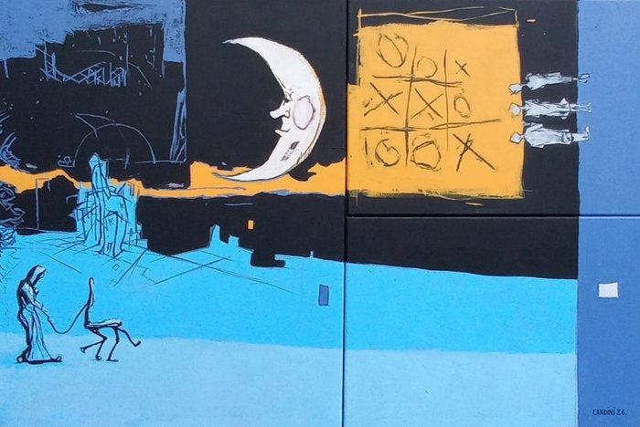 CANDINI - Lunatic Tryptic XXL, Antiek en Kunst, Kunst | Schilderijen | Modern