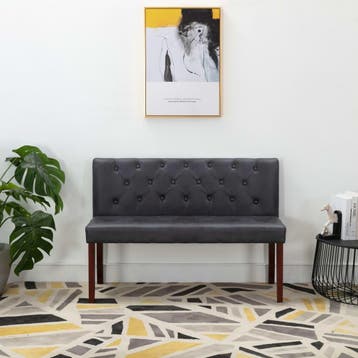 vidaXL Bankje 120 cm kunstsuède grijs, Verzenden, Nieuw
