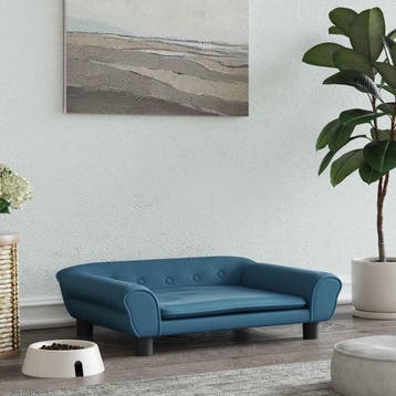 vidaXL Hondenmand 70x48x22 cm fluweel blauw, Verzenden, Nieuw