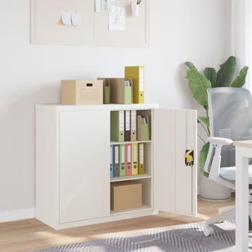 vidaXL Archiefkast 90x40x90 cm staal wit, Verzenden, Nieuw
