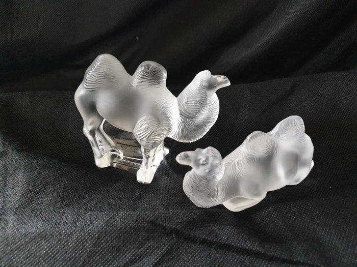 Lalique - Marc Lalique - Figuur - Chameau Tanger camel set, Antiquités & Art, Antiquités | Verre & Cristal