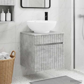 vidaXL Wandgemonteerde wastafelmeubel Betongrijs 49 x 44,5 x, Verzenden, Nieuw