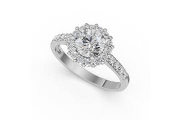 Zonder minimumprijs - Ring - 14 karaat Witgoud - 2.25ct. tw., Handtassen en Accessoires, Nieuw