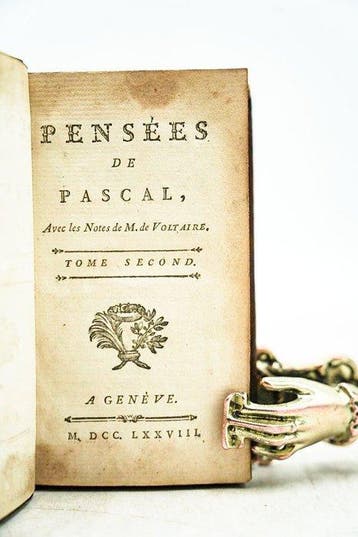 Blaise Pascal & Voltaire - Pensées de Pascal, avec les notes, Antiquités & Art