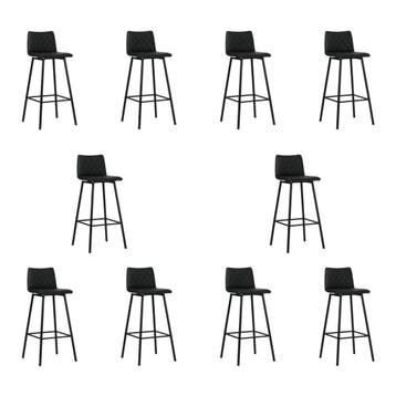 Set van 10 Leren barkrukken Catch hoog - Toledo Nero, Nieuw, Leer, Ophalen of Verzenden, 90 cm of meer