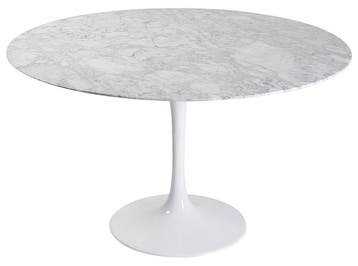 Eettafel Tulip Table 120cm Bovenblad Marmer wit Onderstel, Verzenden