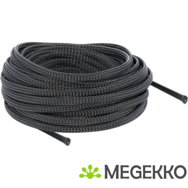 Delock 18848 Gevlochten hoes rekbaar 10 m x 6 mm zwart, Computers en Software, Overige Computers en Software, Nieuw, Verzenden