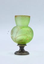 Daum Nancy - Vaas - Groene miniatuurvaas met zilveren