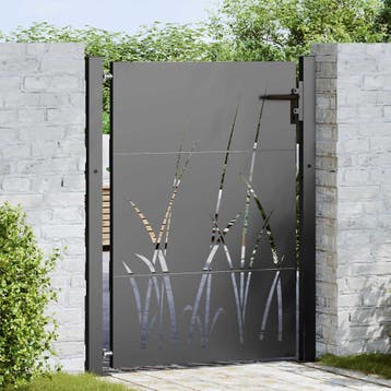 vidaXL Tuinpoort 110 x 130 cm Poedercoated staal Zwart, Verzenden