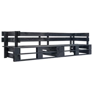vidaXL Tuinbank 2-zits pallet hout zwart, Verzenden, Nieuw