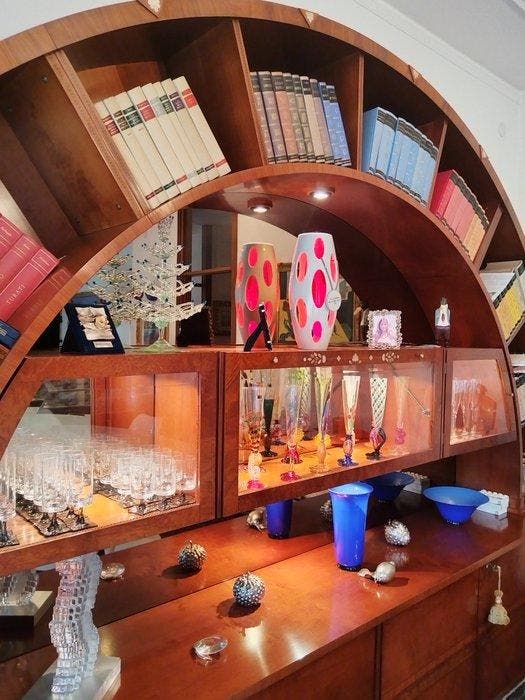 Boekenkast - Kersenhout, Knoesthout, Palissander -, Antiek en Kunst, Kunst | Designobjecten