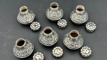 Peper- en zoutstel (6) - .925 zilver - Victoriano/Art, Antiek en Kunst