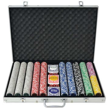 vidaXL Pokerset met 1000 laser chips aluminium, Hobby & Loisirs créatifs, Verzenden