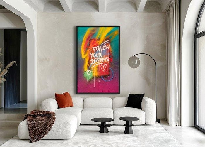 LEO VAREK - FOLLOW YOUR DREAMS - XXL, Antiquités & Art, Art | Peinture | Moderne