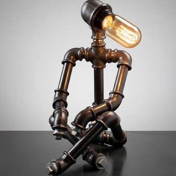 Lamp - Gietijzer - Steampunk sculptuur