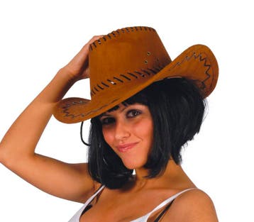 Bruine Cowboy Hoed Bruin Dames Leer, Verzenden, Nieuw