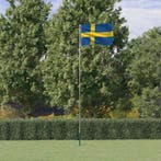 vidaXL Vlag met vlaggenmast Zweden 5,5 m aluminium, Diversen, Vlaggen en Wimpels, Verzenden, Nieuw