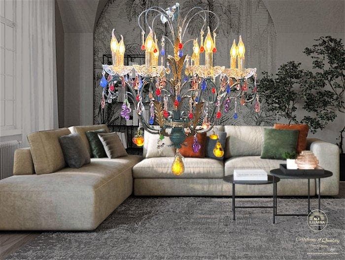 SLC Illumina - MG - Kroonluchter - Smeedijzer - fruit, Antiek en Kunst, Kunst | Designobjecten