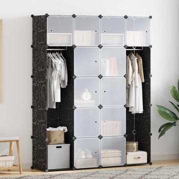 vidaXL Kast modulair met 14 vakken 37x146x180,5 cm zwart en, Verzenden