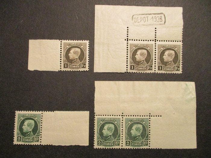België 1922/1924 - onvolledige serie in blok, Timbres & Monnaies, Timbres | Europe | Belgique
