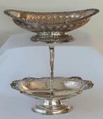 Cortasa - Plateau - Plaqué(e) argent - 2 grandes coupelles, Antiquités & Art