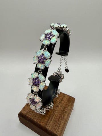 Zonder minimumprijs - Armband Zilver - Opal amethist 925