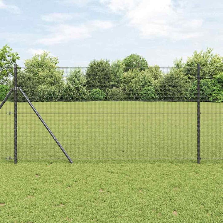 vidaXL Gelast draadhek Grijs, Tuin en Terras, Tuinhekken en Hekwerk, Nieuw, Verzenden