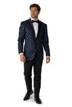 Donkerblauwe Goud Stip Smoking Heren OppoSuits, Verzenden, Nieuw