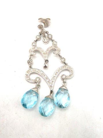 Boucles doreilles - 18 carats Or blanc Diamant (Naturelle)