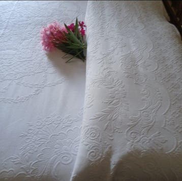 Bedsprei - 270 cm - 220 cm - Vintage piqué bedsprei