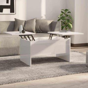 vidaXL Salontafel 80x50x42,5 cm bewerkt hout hoogglans wit, Verzenden