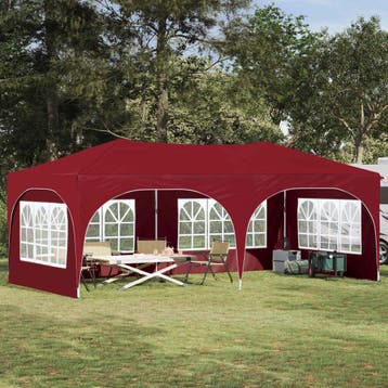 vidaXL Pop-up Feesttent 575 x 288 x 245 cm Bordeauxrood, Verzenden