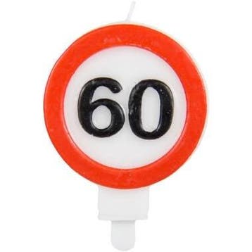 Kaars 60 Jaar Verkeersbord, Verzenden